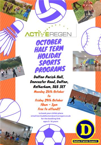  - Free - October half term holiday program