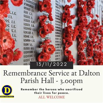  - Remembrance Service Dalton Parish Hall
